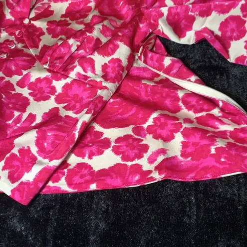 J.Crew  Women's Deep V-Neck Long Sleeve Button-Front Top in Shaded Floral Size 8