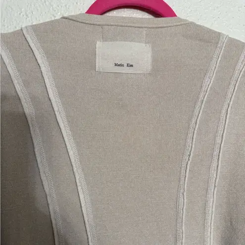 Matin Kim CUT LINE SLIM CARDIGAN IN LIME Size Medium NWT