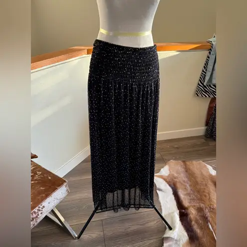 Max Studio  Black Skirt with White Dots polka dots size large new with tags - Image 2