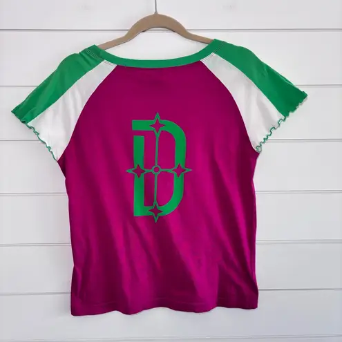 Diesel Y2K Vintage Pink and Green Women's Top Size L