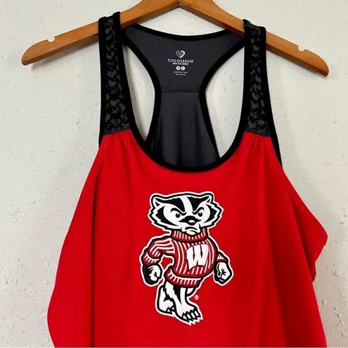 Colosseum 🦋 Wisconsin Badgers  Black Red Razor Back Tank Top XL