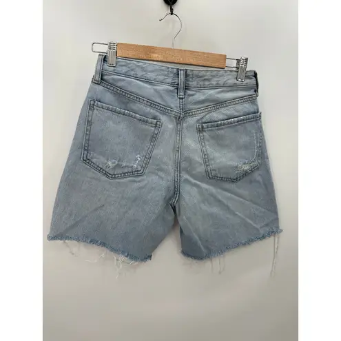 JBD Bermuda Jean Shorts Women Size 2 Cut Off Light Wash High Rise Denim Blue