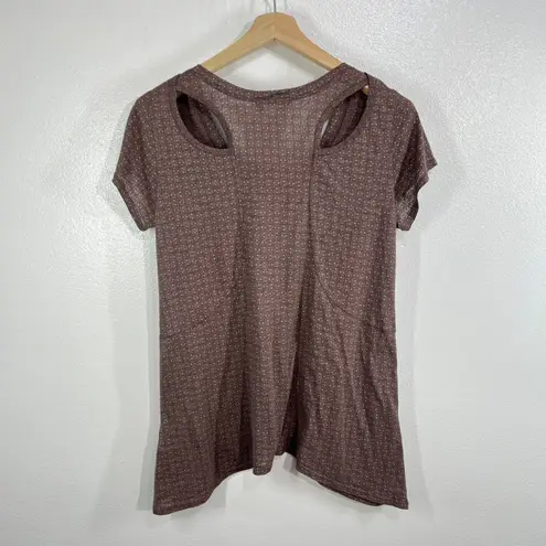 Fresh Produce Womens Top Small Brown Polka Dot Pockets Cotton Casual USA Made