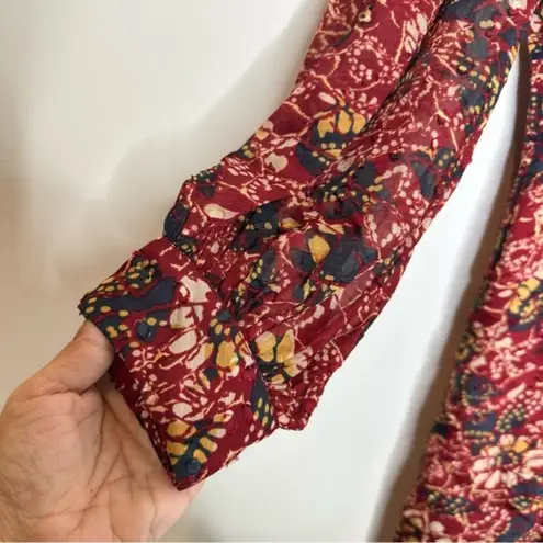 Ba&sh NWT Giani Printed Mini Dress in Bordeaux