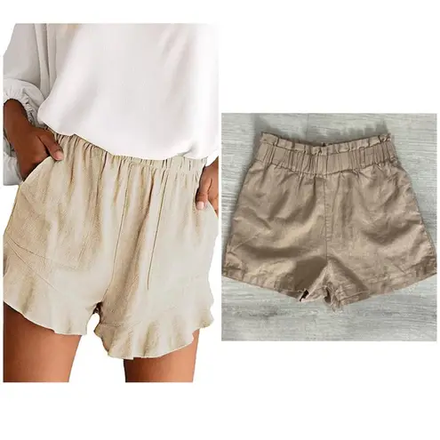 Heart & Hips nwot // paperbag linen blend shorts with pockets