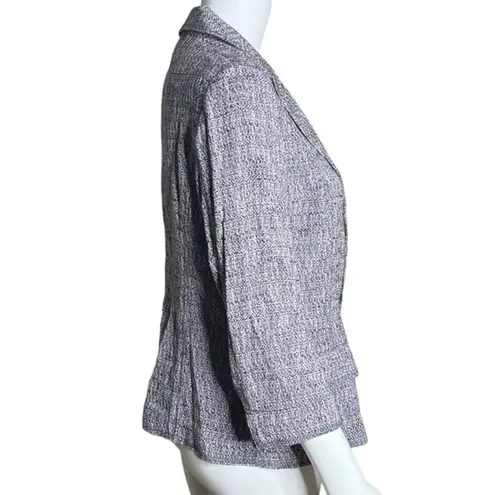 J.Jill  Blazer Womens 10 Marled Purple Tweed Preppy Casual Office Business Work