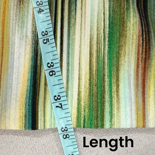 kim rogers Y2K Vintage Sheath Dress Green Stripe Sleeveless Women’s Sz 8 Medium