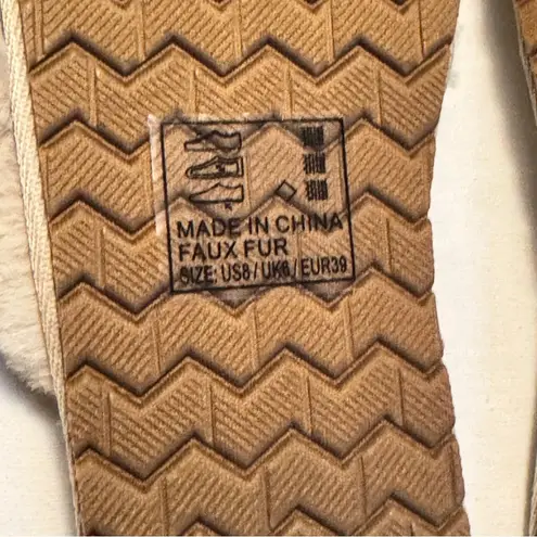 Quipid Qupid Women's Double Strap Faux Fur Black Slippers Sz 8