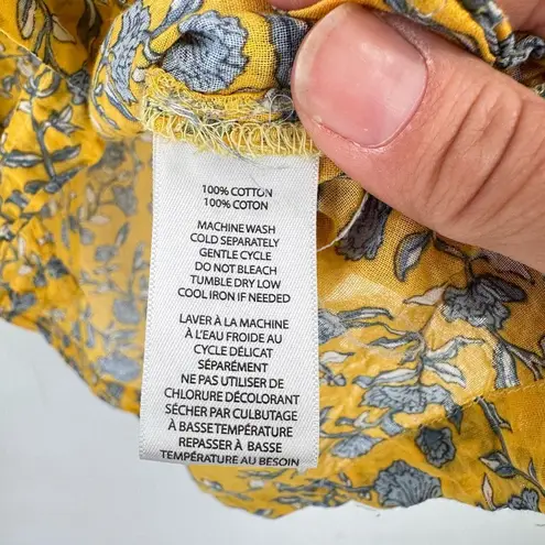 BeachLunchLounge  Floral Peasant Cottage Top Blouse Baby Doll Pleated Ruffle Smal