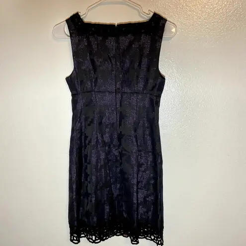 Anna Sui Tea Mini Dress Lace Detail Bowtie Square Neck Sleeveless Fully Lined 0
