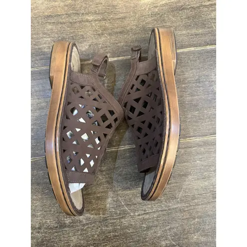 Naot Amadora Keyhole Nubuck Women Sandals Adjustable Slingback EU 42 US 11 Brown