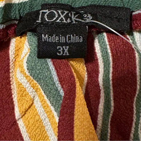 Toxik 3 Women's Size 3X Stripe Wide Leg Romper Jumpsuit Jumper Pants Pockets Orange