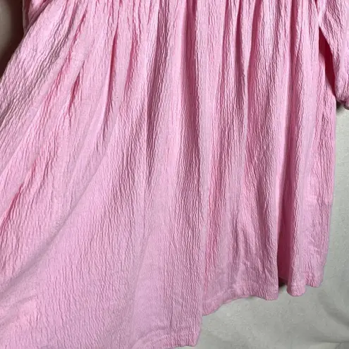 Petal and Pup  Ermias Long Balloon Sleeve Mini Smock Dress Textured Pink Size 2