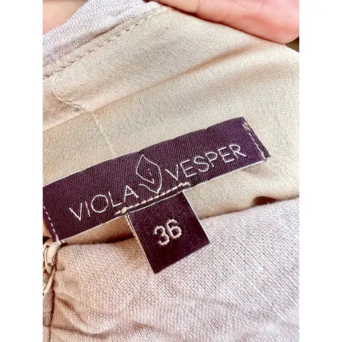 Viola & Vesper Cutout Back Thigh Slit Maxi Skirt Beige Women's Size 36 / US 2