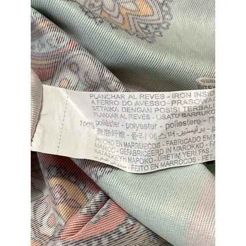 ZARA  Women's Red Multicolor Sleeveless Asymmetrical Bandana Scarf Tank Top Sz M