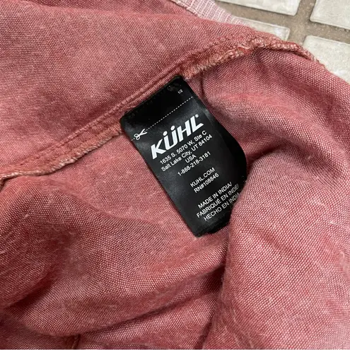 Kuhl Women’s Riviera Shirt Dress sz smal Cotton Rayon Gauze Crew Neck Cap Sleeve