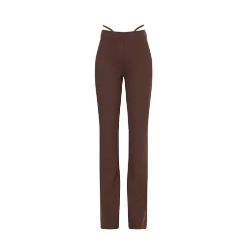 RTR sz 4 Nicholas Jalena high waist strap straight leg brown dress pants cutout