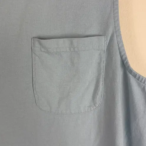 Pact Organic Cotton Pocket Shift Midi Dress in Antique Blue Size XL