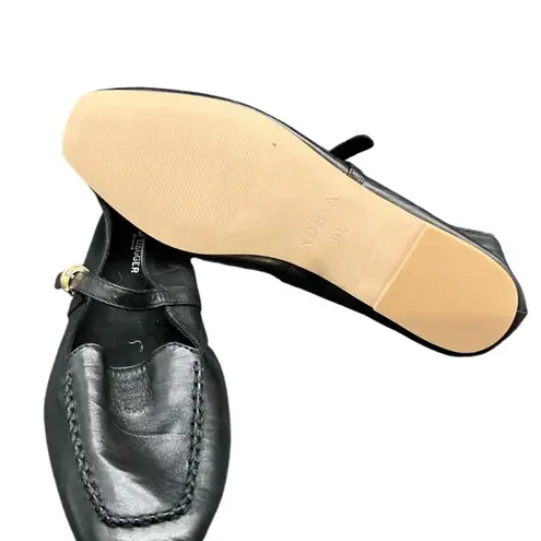 Kelsi Dagger  Brooklyn‎ Black Leather Mary Jane Square Toe Loafer Flats Size 9.5
