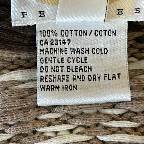 Talbots 𝅺 Nordic Fair Isle Chunky Knit Cotton Grandma Grandpa Kawaii Cardigan LP