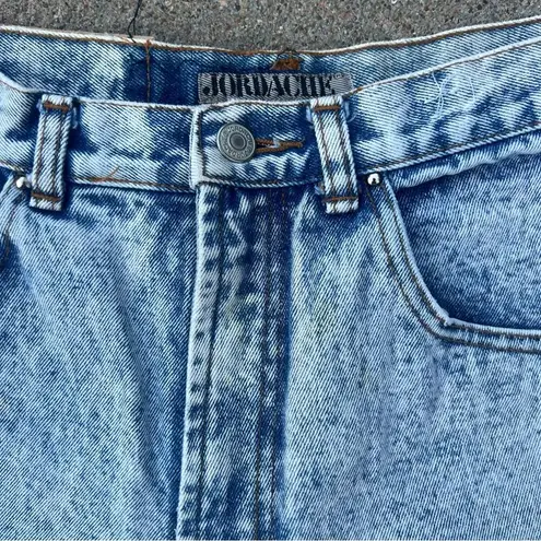 Jordache Vintage 80s acid wash metallic industrial detail high rise jeans