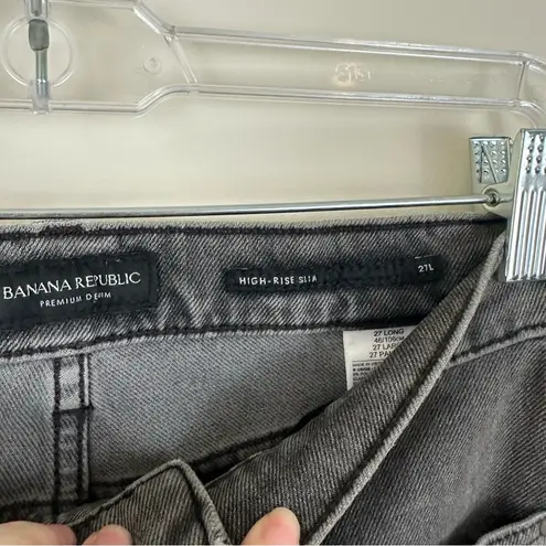 Banana Republic  | Gray High Rise Slim Jeans Button Fly Size 27 Long