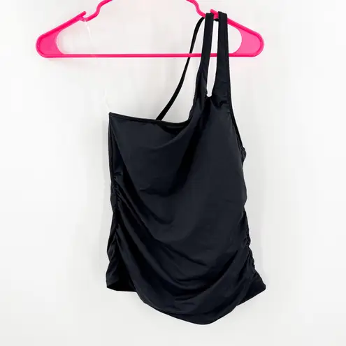 La Blanca Tankini Size 6 NEW Black One Shoulder Swim Island Goddess Keyhole NWOT