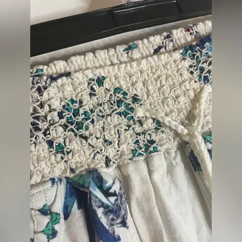 Westbound LinenRayon Blend LooseFit Bird Tree Floral Print Scrunched Pants Small