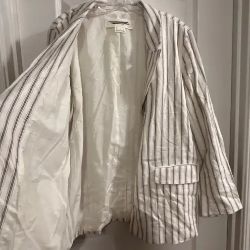 Treasure & Bond Striped Linen Blend Blazer Womens Size L