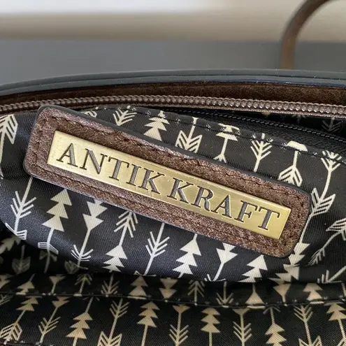 Antik Kraft Vegan Leather Satchel Boho Crossbody Bag Adjustable Strap OS