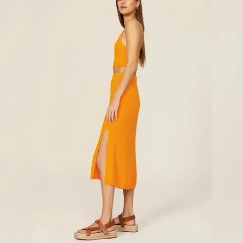 Rag and Bone  Women's Soleil Deep Yellow Knit Midi Skirt Size Medium - Image 11