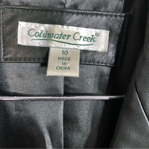 Coldwater Creek Green Leather Jacket