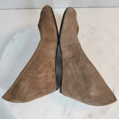 Franco Sarto  Womens Zaina Shoes 8 Tan Suede Leather Wedge Slip On Round Toe