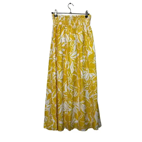 Faithfull the Brand NWT Kiera Midi Skirt Women’s Size Medium Floral Marigold