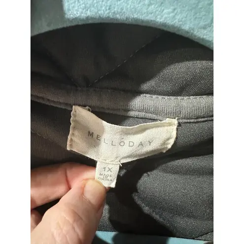 MELLODAY Gray Cotton Jacket With Pockets & Snap Closure For Women 1X