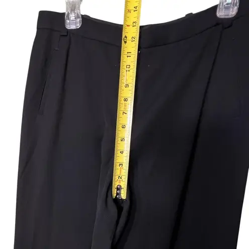 Armani Collezioni Pants Womens 10 Black Wide Leg Wool Trousers Made Italy Office