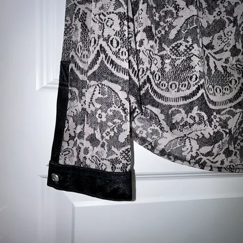 Inc international Concepts Sheer Lace Look Button Front Blouse Shirt Top