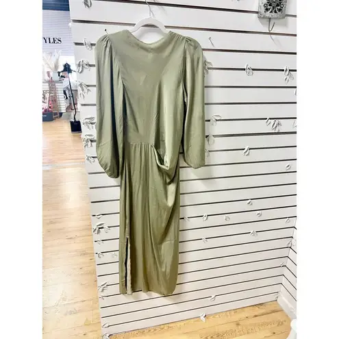 Petal and Pup 3/4 Sleeve V-Neck Yonder Slit Maxi Dress Olive Women's Size US 2