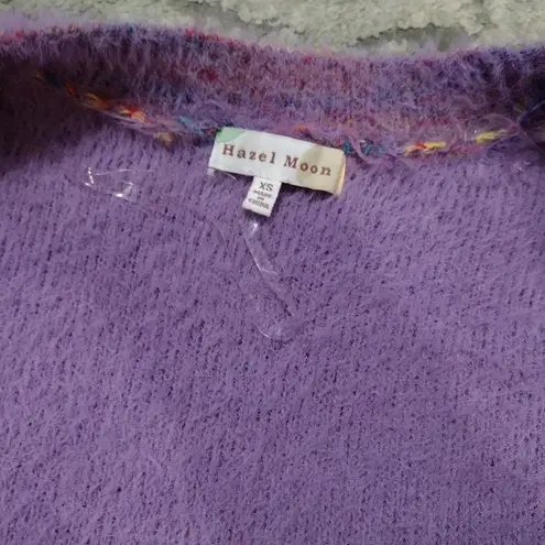 Hazel Moon fuzzy rainbow cardigan and bralette