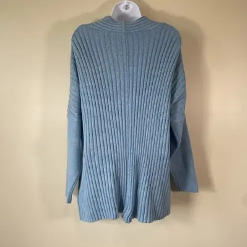 J. Jill Pure Size Large Petite Cardigan Blue Stone Drop Shoulder Ribbed Sweater