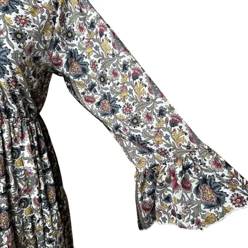 Chaudry Boho Floral Maxi Dress M | Cottagecore Fairycore Peasant Renaissance Blue Size M