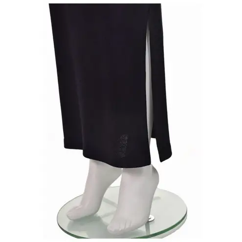 St. John Black Santana Knit Long Maxi Skirt