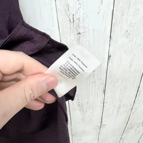 Wilfred Top Women Size XS Plum Vneck Button Short Sleeve Blouse Cuff Sleeves Purple