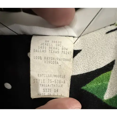 Vintage Stephanie Thomas Women's Daisy Print Button Down, daisy Buttons Size 14 Black