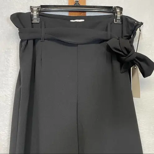 Leith  Black High Rise Wide Leg Tie Waist Dress Pants Size XL