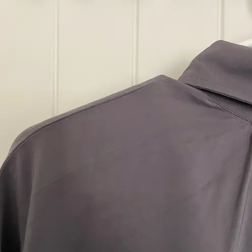 Premise NWOT women’s dark gray collared button sleeve blouse large