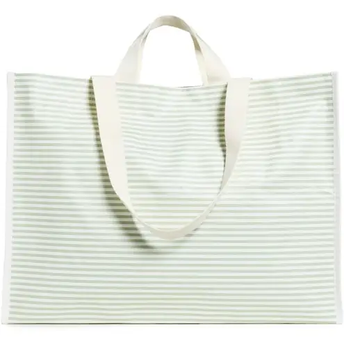 Sunnylife Carryall Beach Bag in La Palma Sage Stipe New Womens Tote Shopper Green
