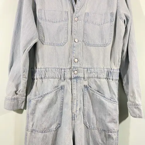 Universal Threads Universal Thread Women Light Blue Denim Baggy Straight Leg Jumpsuit Size 12 NWT
