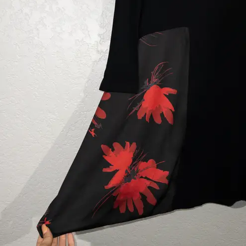 Desigual NWT Black Floral Peaks Swing Long Sleeve Dress Size XS