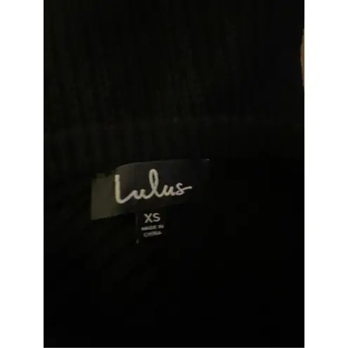 NWT Lulus Long Sleeve Knee Length Knit Sweater Dress Black Size XS